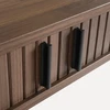 Mebel Elite Rašomasis stalas rievėtu stalviršiu, 120 × 60 cm, riešutmedžio ir juodos spalvos