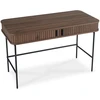 Mebel Elite Rašomasis stalas rievėtu stalviršiu, 120 × 60 cm, riešutmedžio ir juodos spalvos
