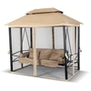 Mebel Elite Sodo sūpynės CARMEN, 237 × 150 × 255,5 cm, smėlio ir juodos spalvos