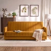 Mebel Elite Sofa-lova PORTO, miegamoji vieta 114 × 186 cm, garstyčių spalvos velūrinė