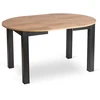 Mebel Elite Stalo ir 4 kėdžių komplektas HARRY / PERU, 102–142 cm, ąžuolo ir juodos spalvos