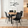 Mebel Elite Stalo ir 4 kėdžių komplektas HARRY / PERU, 102–142 cm, ąžuolo ir juodos spalvos