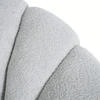 Mebel Elite Sukamasis fotelis su pufu PETTIT, pilkas, bouclé