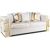 Mebel Elite Trivietė sofa PALLAZO, 170 × 70 × 47 cm, kreminės ir auksinės spalvos