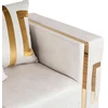 Mebel Elite Trivietė sofa PALLAZO, 170 × 70 × 47 cm, kreminės ir auksinės spalvos