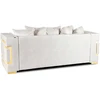 Mebel Elite Trivietė sofa PALLAZO, 170 × 70 × 47 cm, kreminės ir auksinės spalvos