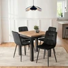 Mebel Elite Valgomojo komplektas – išskleidžiamas stalas ir 4 kėdės, 80 × 80–160 cm, ąžuolo ir juodos spalvos