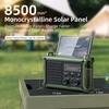 Mesqool avarinis radijas AM/FM su saulės įkrovimu, rankiniu generatoriumi ir 12000 mAh išorine baterija, IPX6, SOS, LED žibintuvėliu, USB-C įkrovimu, modelis CR1030