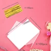 100 celofaninių maišelių skaidrūs 8 x 12 cm su 100 metalinių raištelių vaikų gimtadienio vakarėlio dovanėlėms celofaniniai maišeliai dovanų maišeliai vakarėlio dovanų pakavimui vakarėlio dovanos