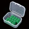 100 mini stačiakampių tuščių plastikinių dėžučių su atlenkiamais dangteliais pakuotė (5,5 x 4 x 2 cm, skaidrios)