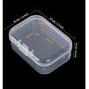 100 mini stačiakampių tuščių plastikinių dėžučių su atlenkiamais dangteliais pakuotė (5,5 x 4 x 2 cm, skaidrios)