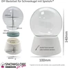 100 mm "pasidaryk pats" sniego gaublys | rankdarbių sniego gaublys | baltas pagrindas su stikliniu rutuliu muzikos dėžutės rankdarbių sniego gaublio montavimui | 40045