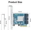 Atminties kortelė 10gtek 6 prievadų Pcie Sata X4 kortelė, 6gbps