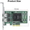 10gtek® Gigabit Pcie serverio adapteris, skirtas Intel I350-t2 - I350am2 lustas, dvigubas Rj45 prievadas, 1gbit Pci Express Ethernet Lan tinklo plokštė, 10/100/1000mbps Nic, skirtas Windows Server, Win8, 10, Xp ir Linux