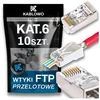 10x Ekranuoti Rj45 8p8c Ftp Cat.6 kat.6 pralaidūs kištukai Kablowo