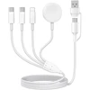 1,2 metro 4-in-2 universalus įkrovimo kabelis – idealiai tinka a-pple watch series 9 iki ultra, taip pat iphone 15 iki 12 – su lightn-ing, usb c, iwatch ir micro jungtimis