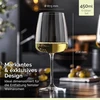 16hundred® modernios taurės baltajam vynui, 6 vnt. | baltajam ir rožiniam vynui, taip pat aperityvams | tvirtas krištolinis stiklas | 450 ml | galima plauti indaplovėje | pagaminta Italijoje