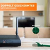 1Attackde 0,25 m - žalias - cat.7 - tinklo kabelis patchcable lancable ethernet - 10gbase-t - 10000 mbps cat7 sftp dvigubai ekranuotas pimf 600mhz