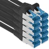 1attack.de 10 x 0.25 m cat.6 - ethernet gigabitinis lan tinklo patch kabelis rj45 cat 6 a 10000 mbit/s sftp pimf 500 mhz - juodas