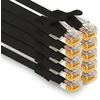 1attack.de - 10 X 0,5m Cat7 Ethernet kabelis 10 Gb/s Lan tinklo jungiklis juodas