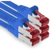 1attack.de 10m - cat6 lan ethernet kabelis patch network cat 6 1000 mbit/s rj45 kištukas internetas tv kompiuteriui switch žaidimams ir t.t. - mėlynas - 5 vnt.
