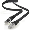 1attack.de 3.0 m - juodas - 1 vnt Cat.7 Gigabit Ethernet Lan plokščias juostinis kabelis (rj45) tinklo kabelis, neapdorotas kabelis (10 Gbit/s) instaliacinis kabelis plonas suderinamas su Cat.5 - Cat.5e - Cat.6