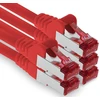 1attack.de 3m - Cat6 Lan Ethernet tinklo kabelis Patch Cat 6 1000 Mbit/s Rj45 kištukas internetui Tv kompiuteriui, jungikliui, žaidimams ir t.t. - raudonas - 5 vnt.
