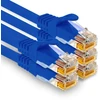 1attack.de - 5 x 2.0m Cat7 ethernet kabelis 10 gb/s lan tinklo jungiklis mėlynas