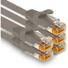 1attack.de - 5 X 2.0m Cat7 Ethernet kabelis 10 Gb/s Lan tinklo jungiklis pilkas