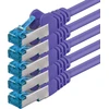 1Attackde Cat6a tinklo kabelis 1.5m, violetinis, 5 vnt. Sftp Pimf 500mhz