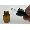 1ml/2ml/3ml gintaro spalvos stikliniai eterinių aliejų buteliukai su juodais lašintuvais, dangteliais, skirti makiažo kosmetikos mėginiams. Buteliukas eterinių aliejų aromaterapijai (12 vnt.) (2ml)