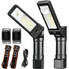 2 Led darbinių lempų rinkinys, dirbtuvių lempa, cob inspekcinė lempa, sulankstoma, 360° rotacija, skirta automobilių remontui, dirbtuvėms, avarinė lempa