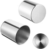 2 pakuotės sidabrinių apvalių nerūdijančio plieno rašiklių laikiklių minimalistinė mini metalinė vaza stalo organizatorius vakuuminė danga makiažo šepetėlių laikiklis