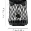 2 puslapių pusapvalių magnetinių rašiklių laikiklių rinkinys, metalinis vielinis magnetinis rašiklių laikiklis šaldytuvui, spintelės priedai, biuro reikmenų organizatorius (juodas)
