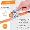 2 rišamųjų diržų su terkšle ir kabliu rinkinys 4 m (3,5 m + 0,5 m) – 800 kg 25 mm – Tüv ir Din patikrinti – 2 dalių tvirtinimo diržai, diržai su terkšle, tvirtinimo diržas priekabai, motociklui, transportavimui