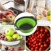 2 sulankstomas koštuvas, virtuvinis silikoninis sulankstomas koštuvas makaronams, silikoninis sulankstomas filtras virtuvės sietui, tinkamas makaronams, vaisiams ir daržovėms virtuvės džiovinimo kriauklėje