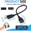 2 vnt. hdmi prailginimo laidas, hdmi prailginimo kabelis, 30 cm, 4k hdmi adapteris iš tėviško į moterišką, palaiko 3d, uhd, 2160p, 60hz hdmi kabelio prailginimas, skirtas tv priedėliui, ps5, monitoriui, projektoriui
