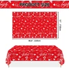 2 vnt. valentinų dienos staltiesių rinkinys, 220 x 130 cm, stačiakampė, valentinų diena, staltiesė su širdelėmis valentinų dienai, vakarėlio dekoracijos, jubiliejus, piršlybos, sužadėtuvės, vestuvių dekoras, raudona