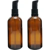 2 x 100ml Gintarinio Stiklo Buteliukai su Pompa Losjonui