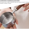 200 ml nerūdijančio plieno nešiojamas pieno puodas, mažas pieno puodas, mažas virimo puodas, sviesto lydymo puodas, padažo puodas, sriubos puodas su medine rankena, skirtas virti pienui, padažui, padažui, makaronams, kavai, arbatai, sriubai