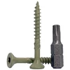 (200 vnt. pakuotė) Žali antikoroziniai 4.5 x 40 mm medsraigčiai su torx galvute, 17 tipo įleidžiama išorinė varžtas (200, 4.5 x 40 mm)