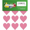 24 lipnios širdelės 50 mm, rožinės, pagamintos iš pvc, atsparios oro sąlygoms, širdelės lipdukas