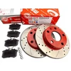 2x Gręžti stabdžių diskai + 4x Galinės kaladėlės audi a4 b6 b7 245mm