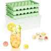3 ice cube tray ball rinkinių su dangteliu ir ice cube box, 99 vienetams 2.2 cm apvalių ledo kubelių, be bpa ice cube tray, apvalus ice cube tray kokteiliams ir viskiui