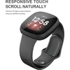 3 vnt. Apsauginis dėklas su stiklu Fitbit Versa 3 / Sense (juodas)