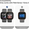 3 vnt. Apsauginis dėklas su stiklu Fitbit Versa 3 / Sense (juodas)