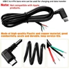 3 vnt. Usb-c 90° laidas su atvirais galais, 100 cm, 5v 3a