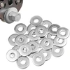 30 nerūdijančio plieno poveržlių m6 (18 mm x 1,5 mm) pakuotė. aukštos kokybės 304 nerūdijančio plieno poveržlės, skirtos m6 varžtams, veržlėms ir sriegtoms strypams, atsparios korozijai ir patvarios