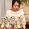 39 cm pliušinis žaislas sniego leopardas, tikroviška liūto tigro leopardo imitacija, minkšti pliušiniai žaislai, kimštinis žaislas leopardas, minkštas pliušinis žaislas vaikams berniukams mergaitėms (39 cm, leopardas)