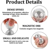 4 dalių ežiuko kamuoliuko metalinis akupresūrinis kamuoliukas, magnetinių masažo kamuoliukų rinkinys su 10 masažo žiedų ir 5 masažo apyrankėmis, įgūdžių kamuoliukas, ežiuko kamuoliukas, streso mažinimo masažo kamuoliukas streso mažinimui ar masažui